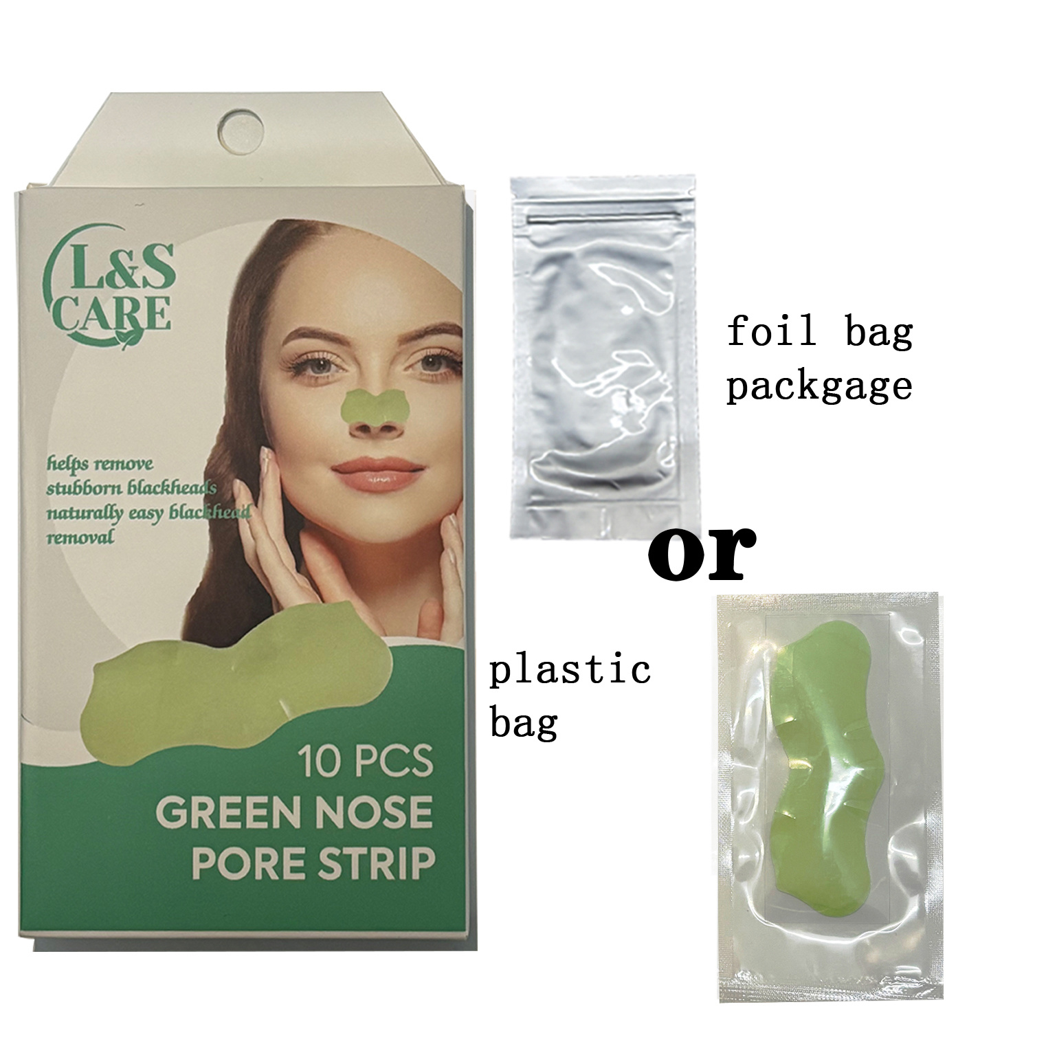 green print Blackhead removal Nose Pore Strips