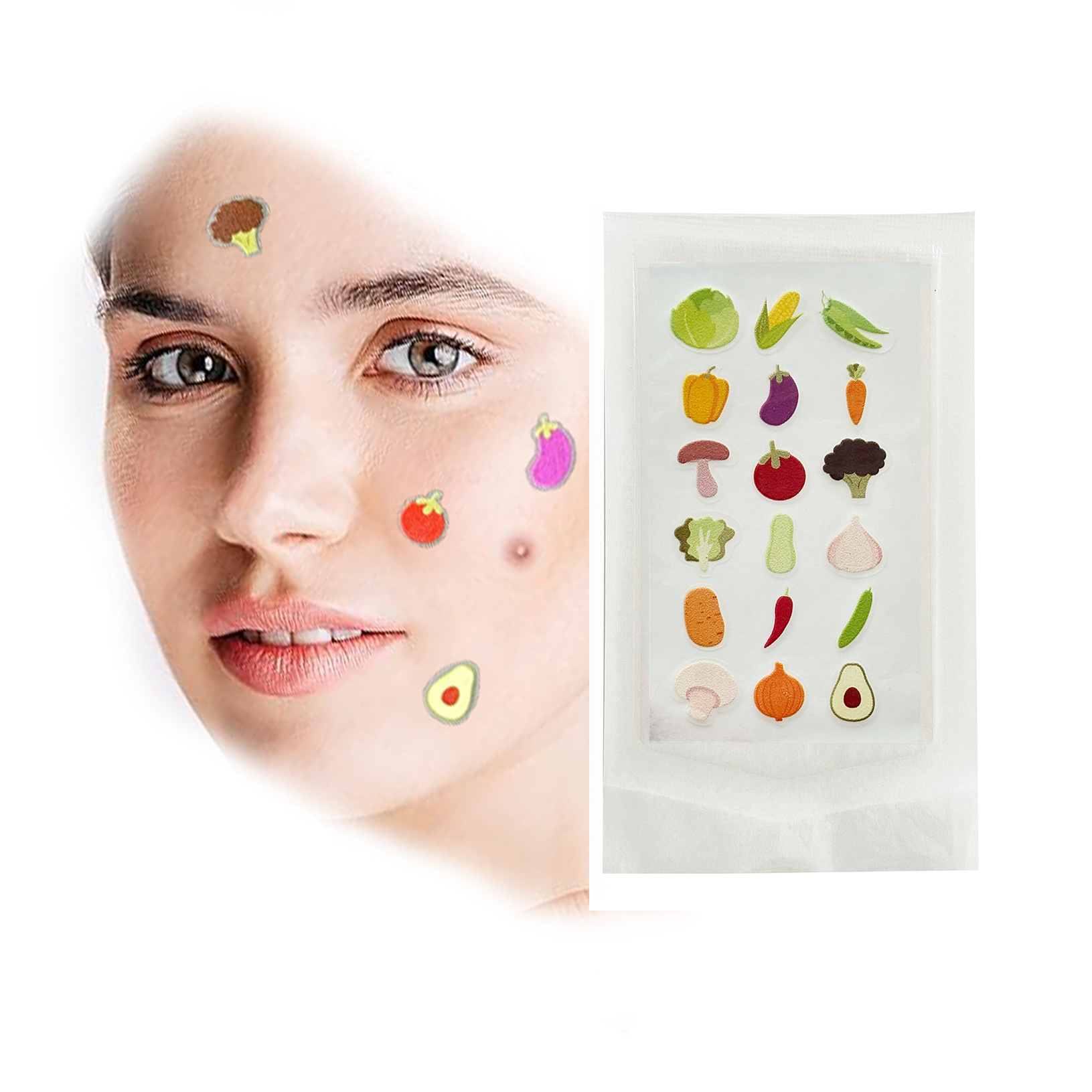 18 dots acne pimple patch,multiple colors printing