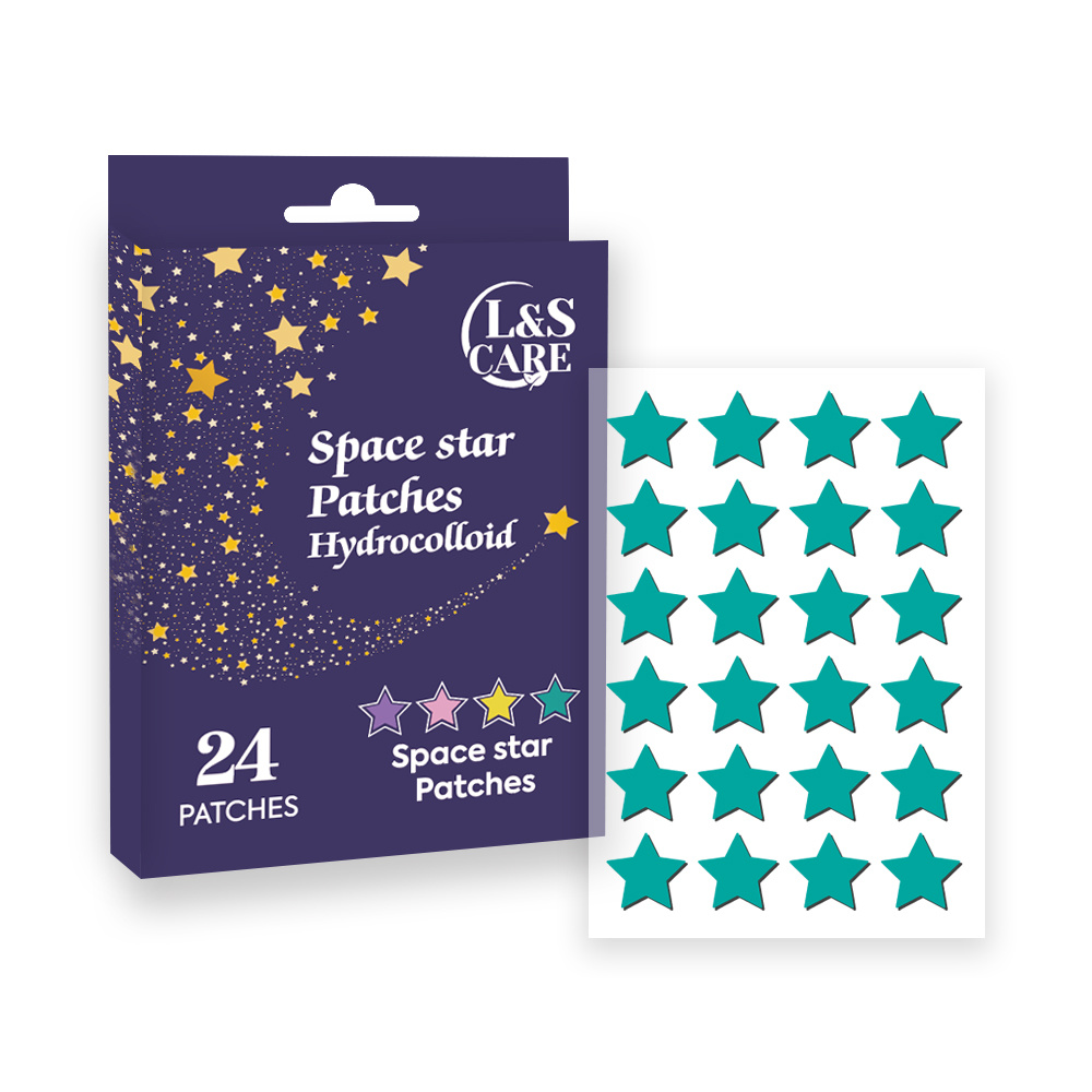 24 patches 12mm blue star shape  Acne Pimple Patches with easy tear line