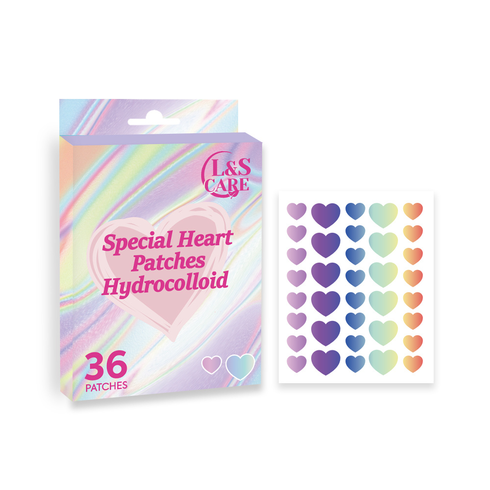 36 patches 12mm heart shape holographic Acne Pimple Patches