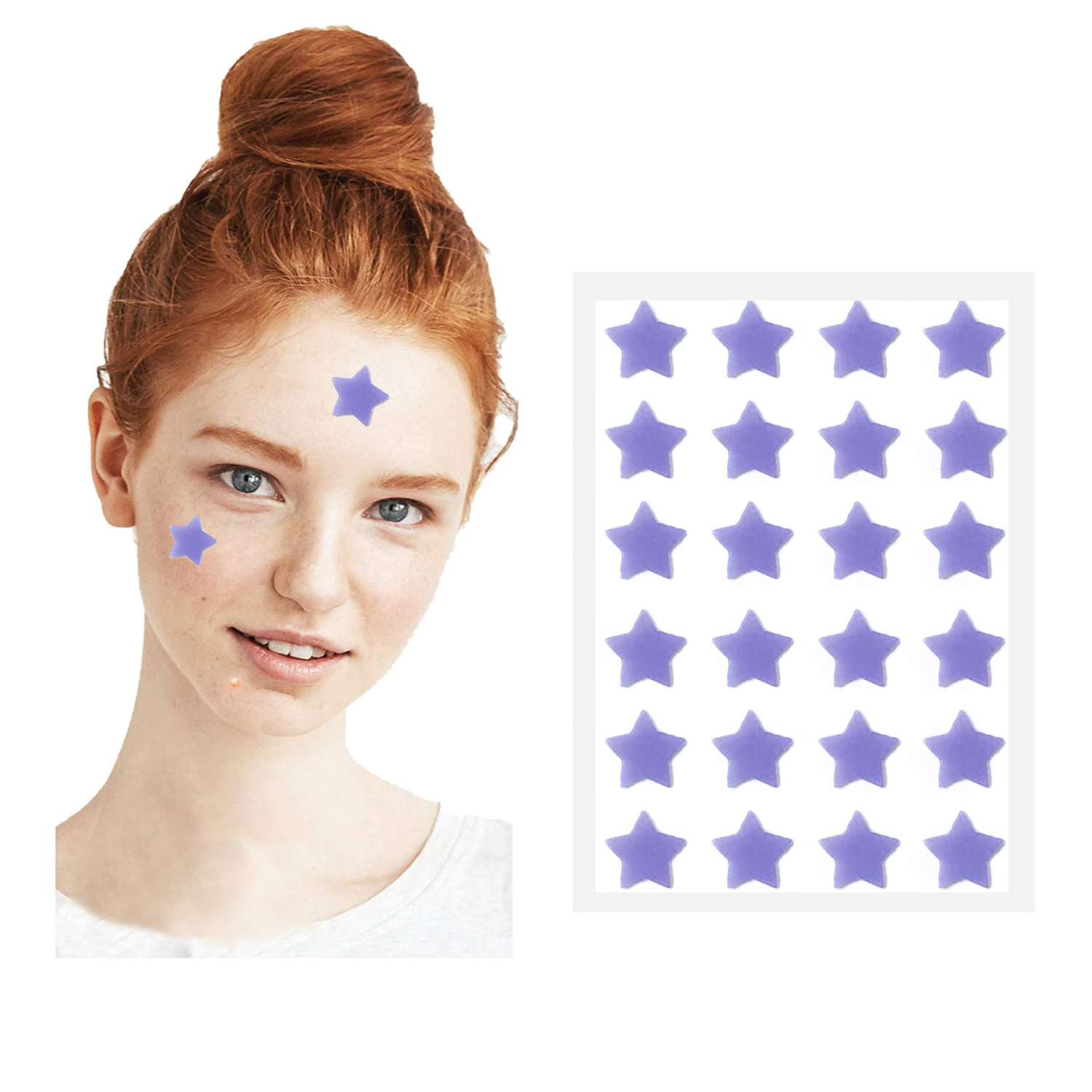 Purple color star shape acne pimple patch