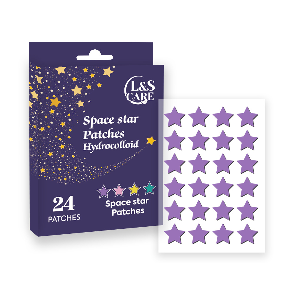 24 patches 12mm purple star shape  Acne Pimple Patches with easy tear line