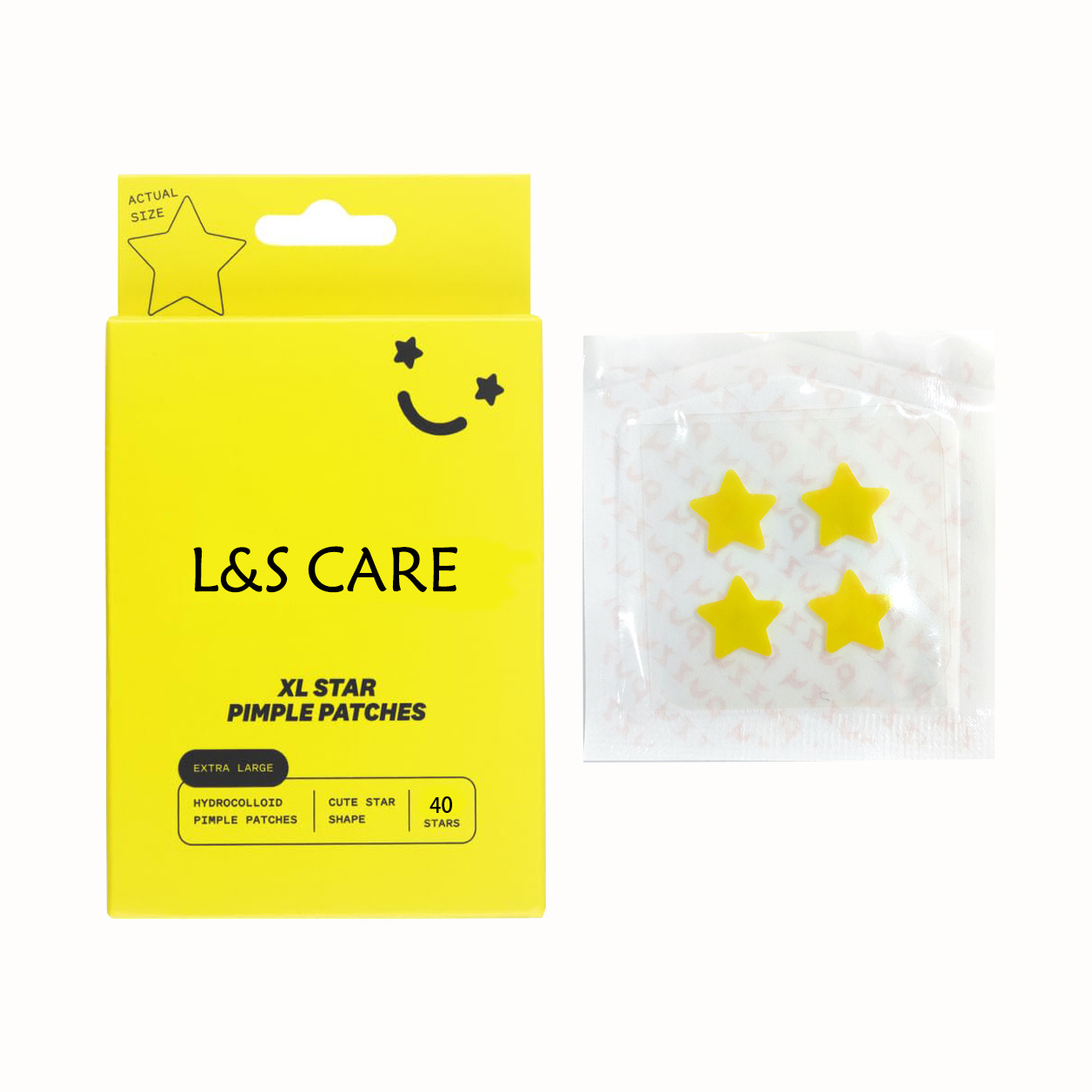 Yellow star shape acne pimple patch