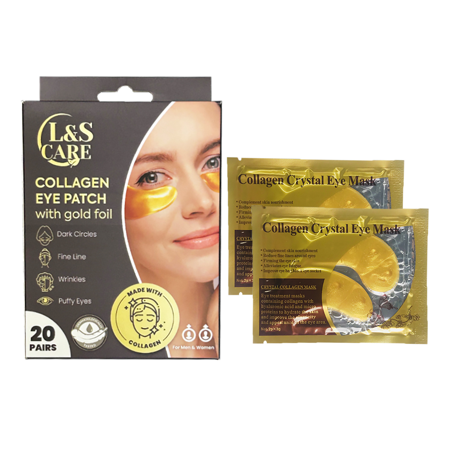 Collagen under eye mask paper box pack