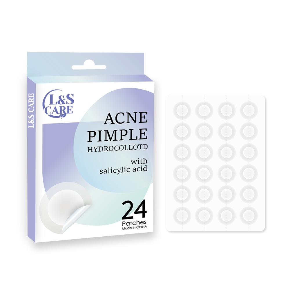 24 dots 10mm Hydrocolloid Acne Pimple Patches with thin edge dotted line