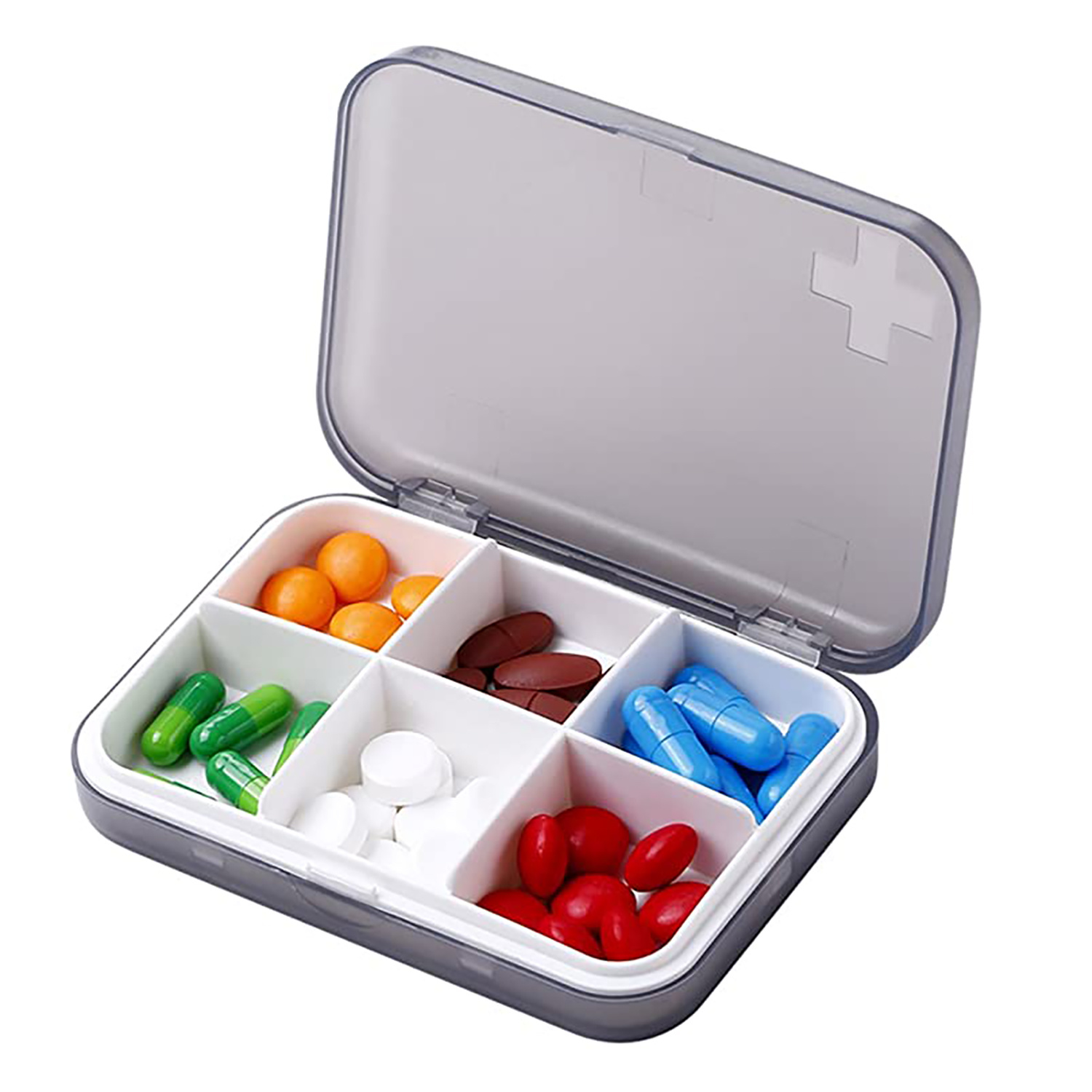 PB-31  Pill Organizer 6 Times a Day, Daily Travel Medicine Organizer  with Moisture-Proof Pill Case Travel Pill Container for Vitamins,Supplements