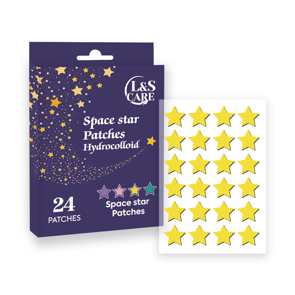 24 patches 12mm yellow star shape  Acne Pimple Patches with easy tear line