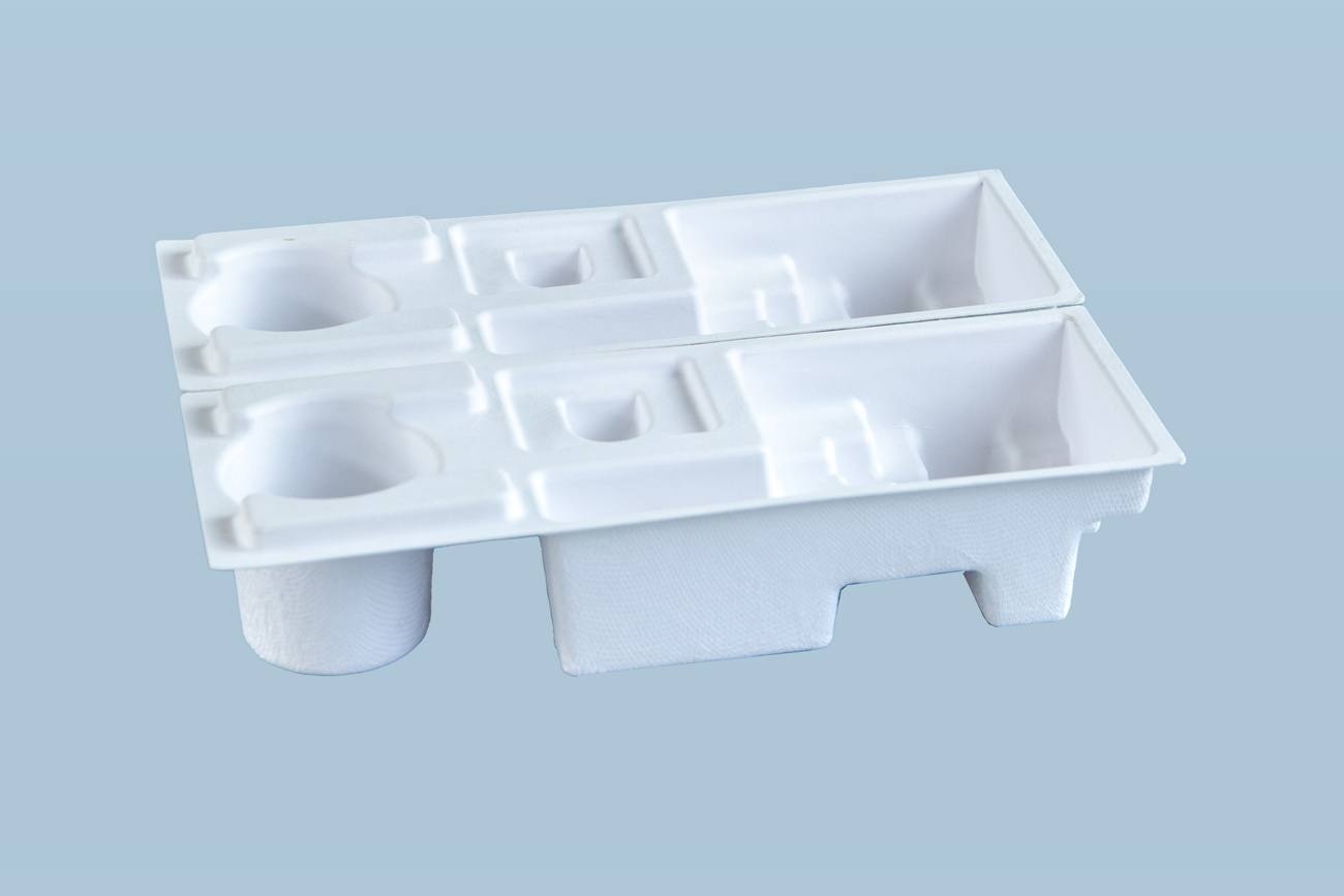 Premium Molded Pulp White Electronic Packaging Tray