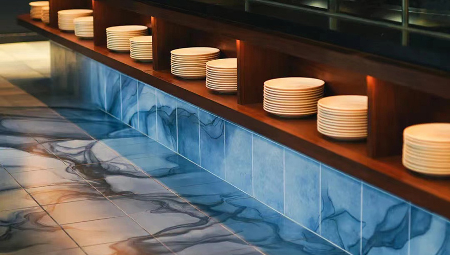 The Floor Customization of  Hyatt Bar, Jingdezhen, Jiangxi, China.