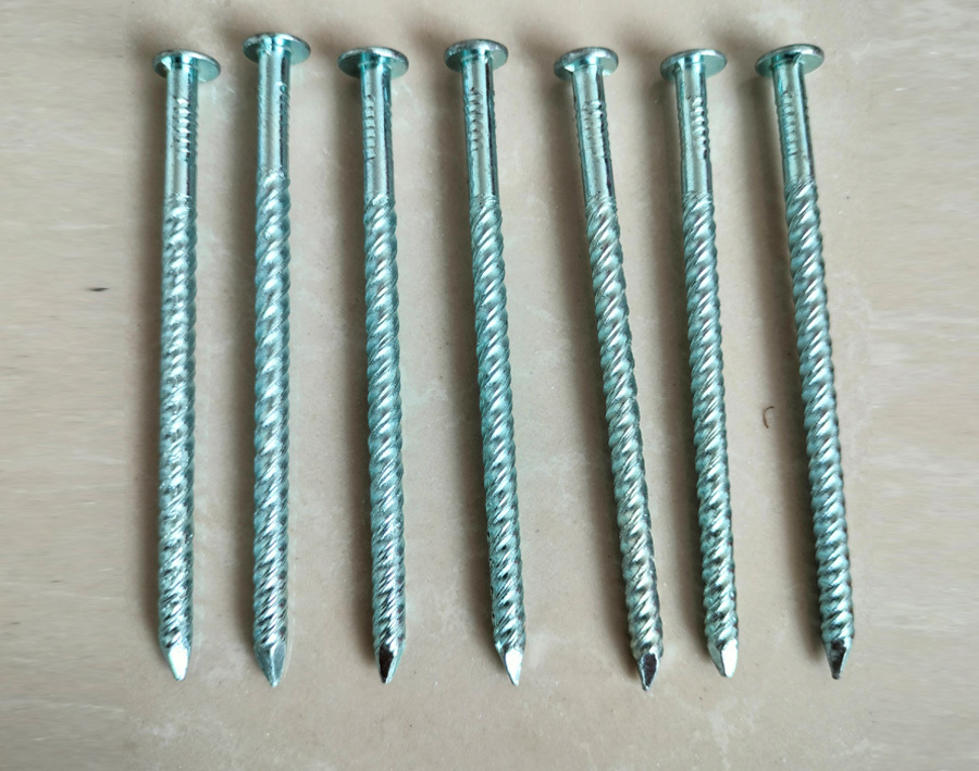 Electro-galvanized ring nails