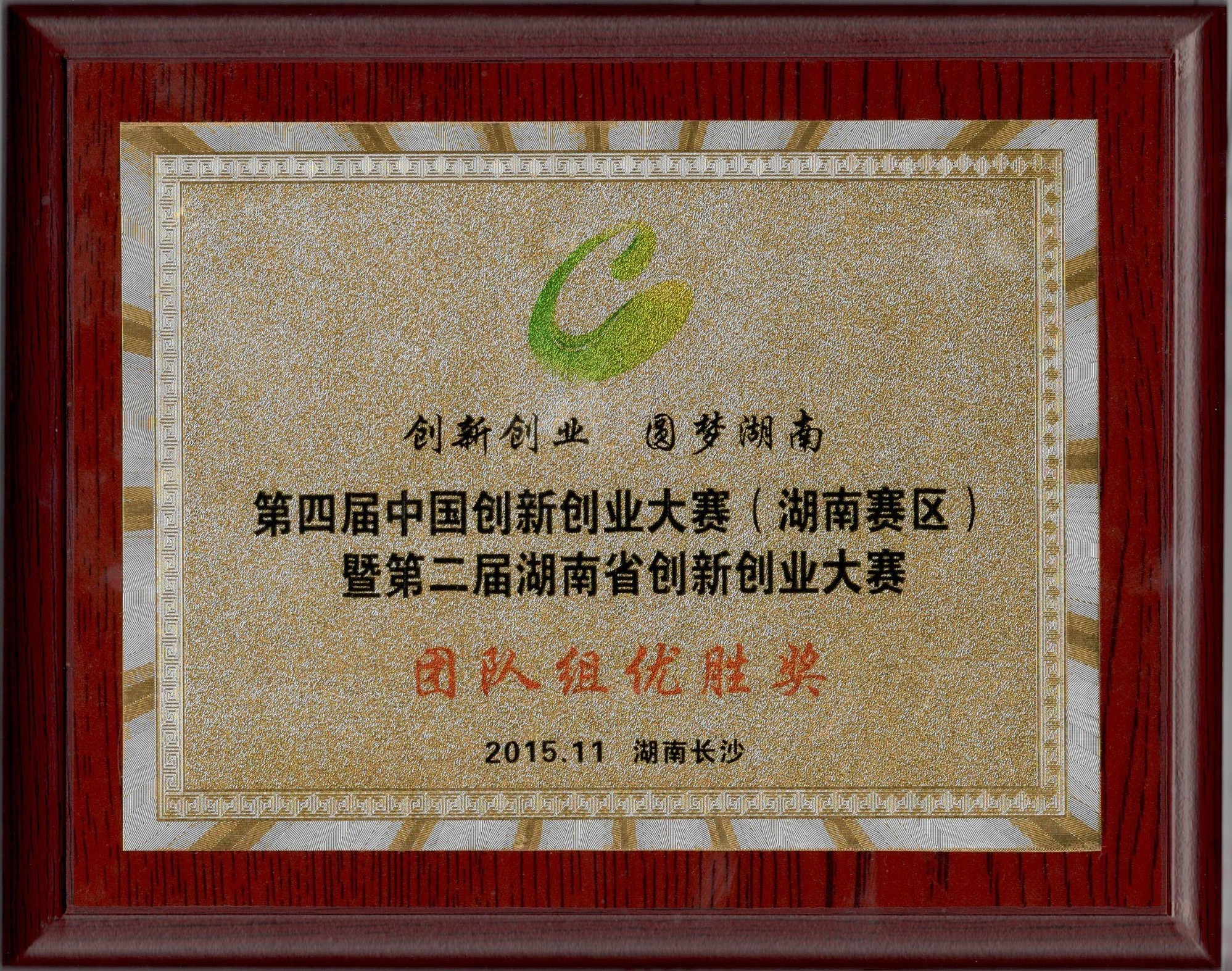 中国创新创业大赛湖南赛区团队优胜奖
