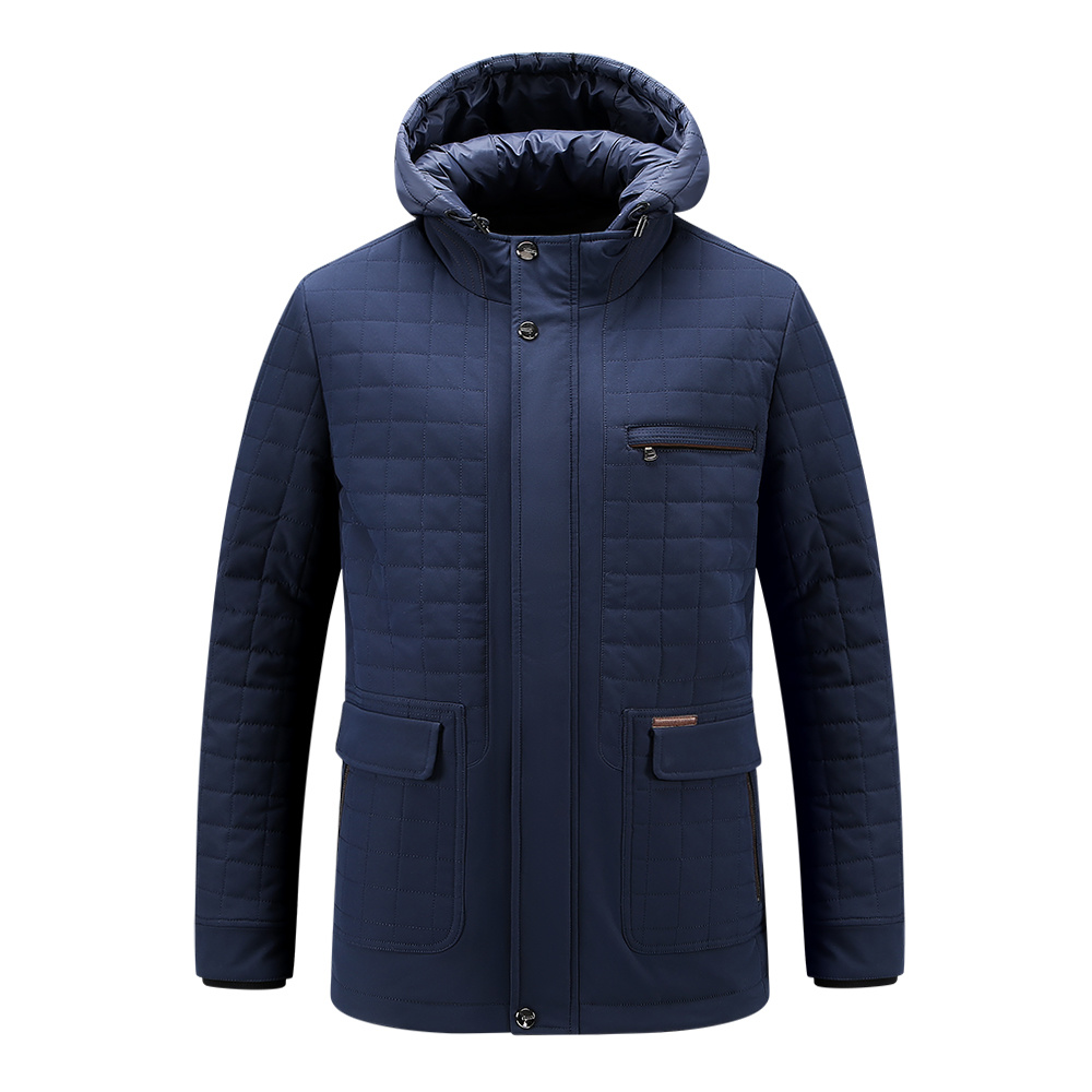 hooded square quilt puffer jacket