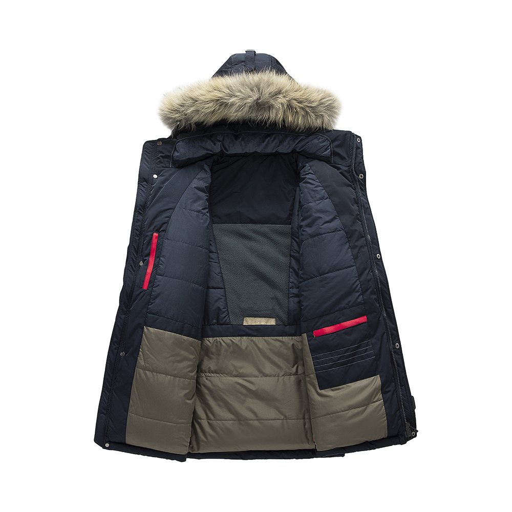 padded parka jacket with faux fur trim hood