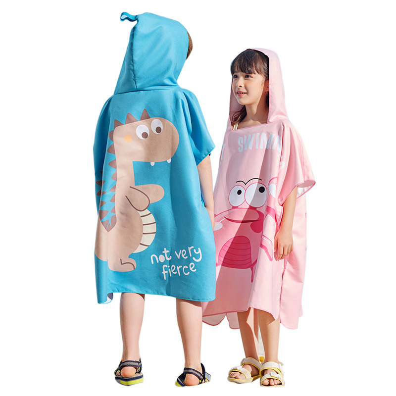 Children's swimming robe Bath towel cloak absorbent quick drying portable sports towel Bath bath beach towel