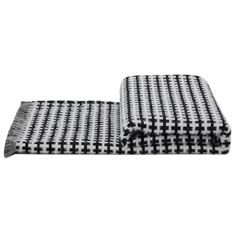 Geometric knitted blanket light luxury soft decoration sofa blanket towel single lunch air-conditioned blanket retro cover blanket shawl