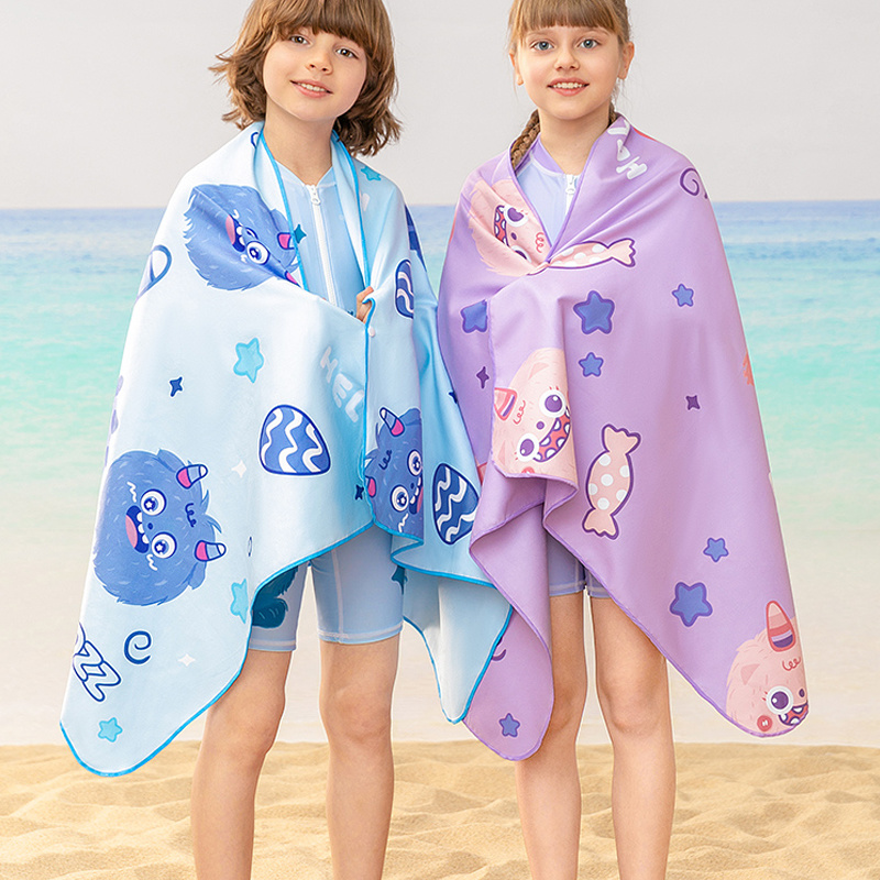 Children's quick drying bath towel swimming bathrobe cape absorbent warm quick drying changing cape