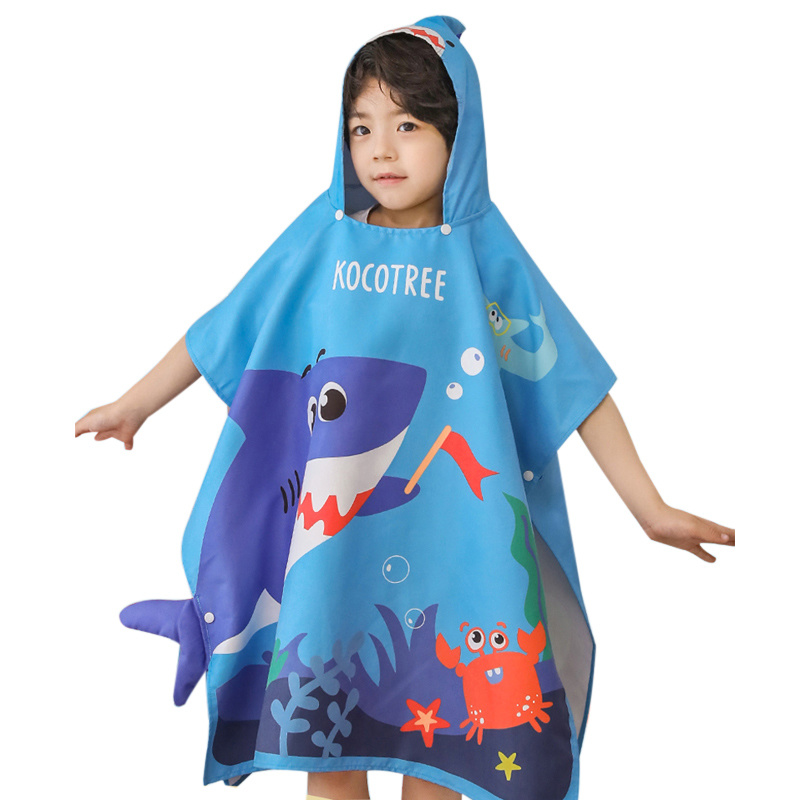 Quick drying bath towel Children's cape beach towel swimming towel absorbent towel Portable sunblock bathrobe for boys and girls
