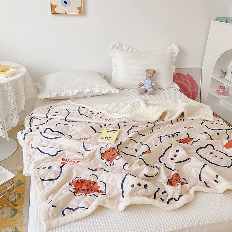 Coral fleece blanket comforter nap blanket thickened winter nap blanket small office blanket for bed