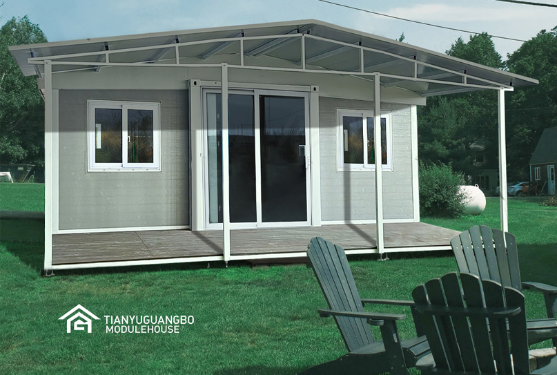 20ft Expandable House with Cladding and Balcony