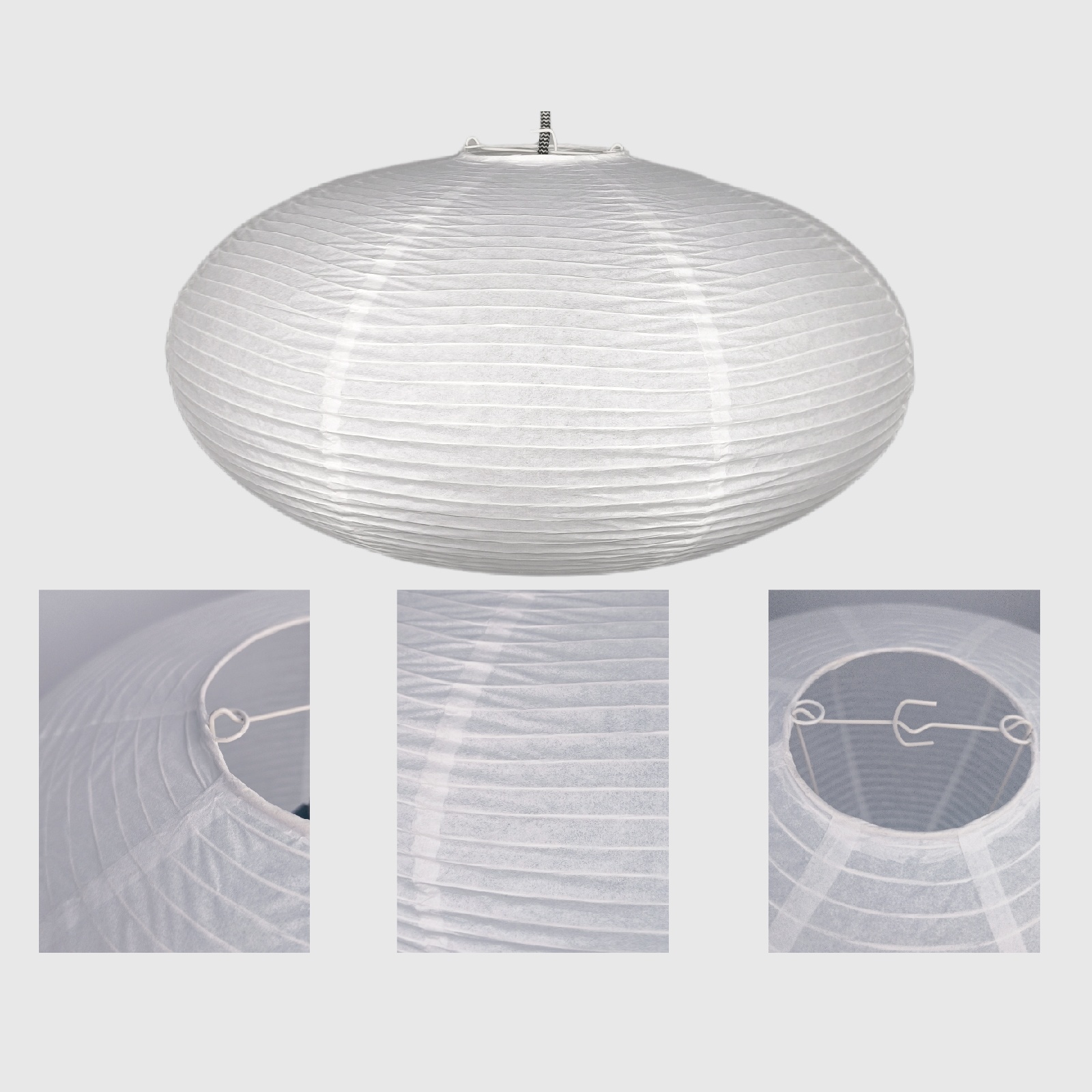 HJLMC Oval Chandelier, White Decorative Paper Lampshade, Japanese/Chinese Lantern