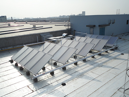 Flat plate solar collector commercial project
