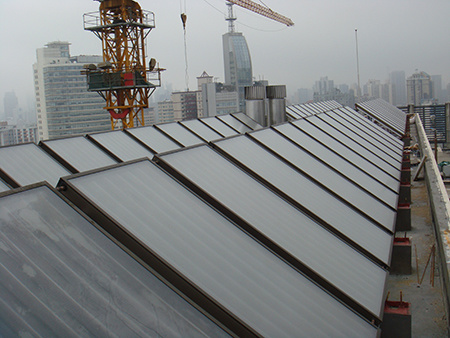 Flat plate solar collector commercial project