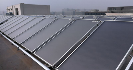 Flat plate solar collector commercial project