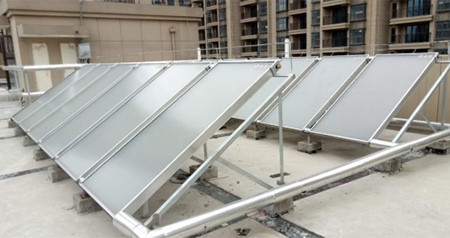 Flat plate solar collector commercial project