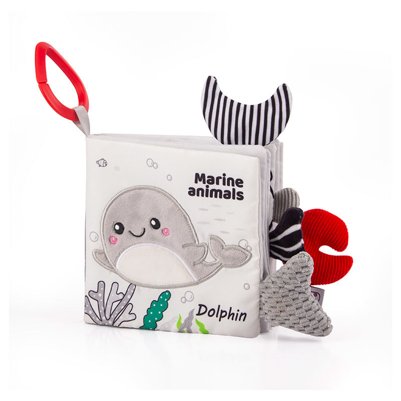 Grey White Tail Cloth Book - Ocean Style