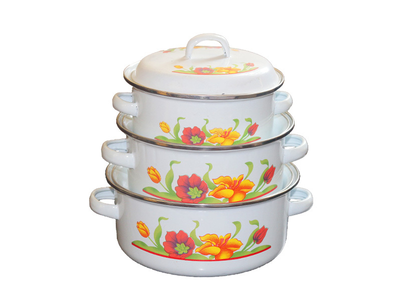 Enamel handle straight pot