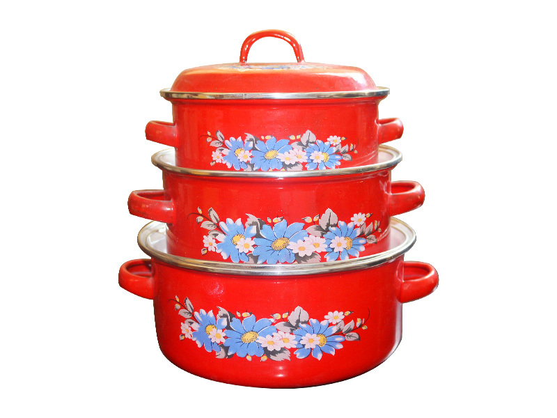 Enamel handle straight pot