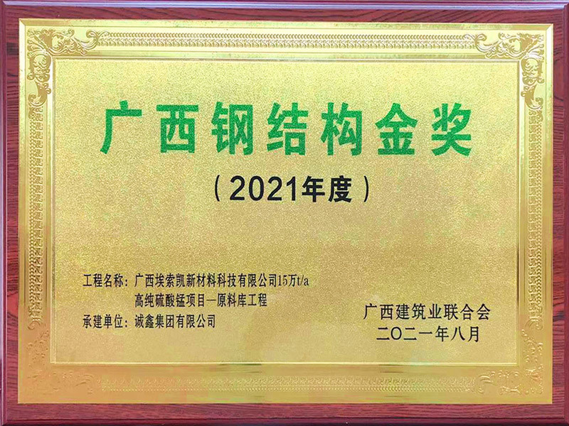 2021年广西钢结构金奖.