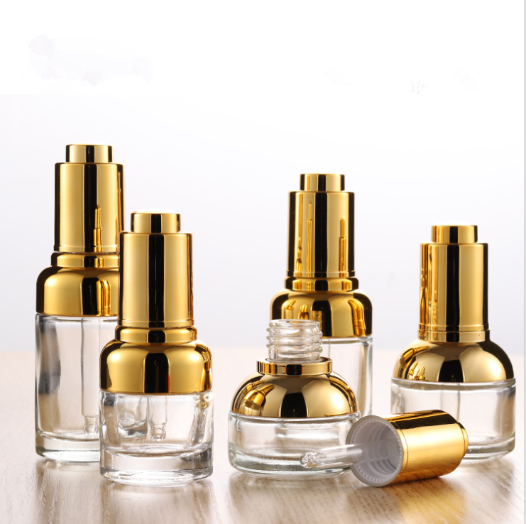 30ml gold glass dropper bottle with gold cap
