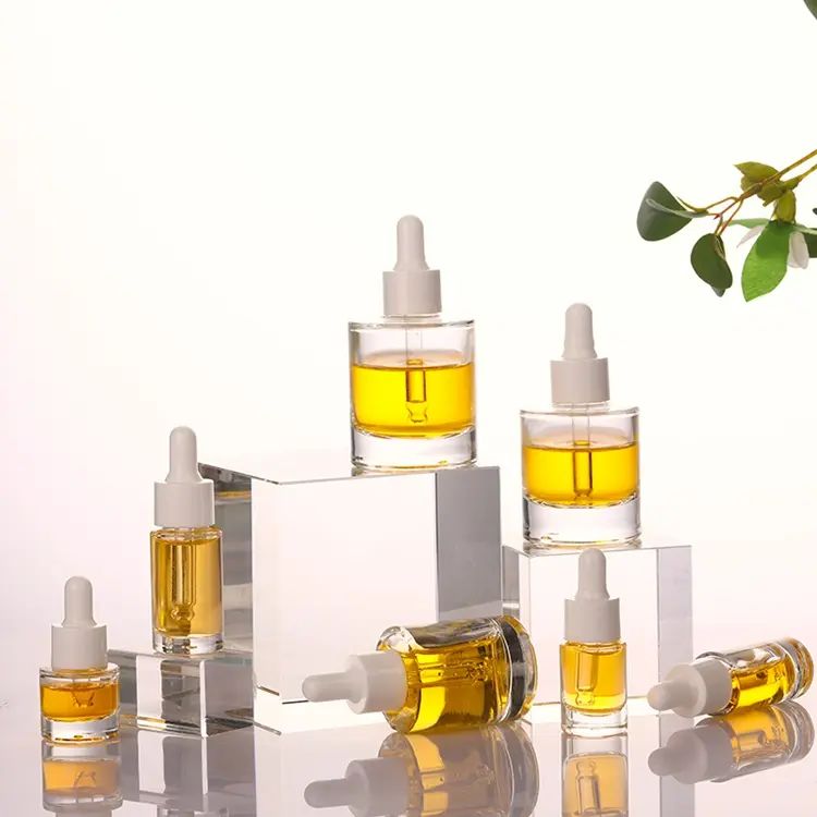 serum glass dropper bottle with logo and box