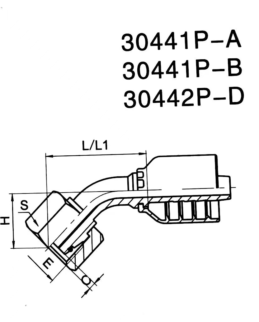 45°METRIC FEMALE 24°CONE O-RING L.T.ONE PIECE FITTING