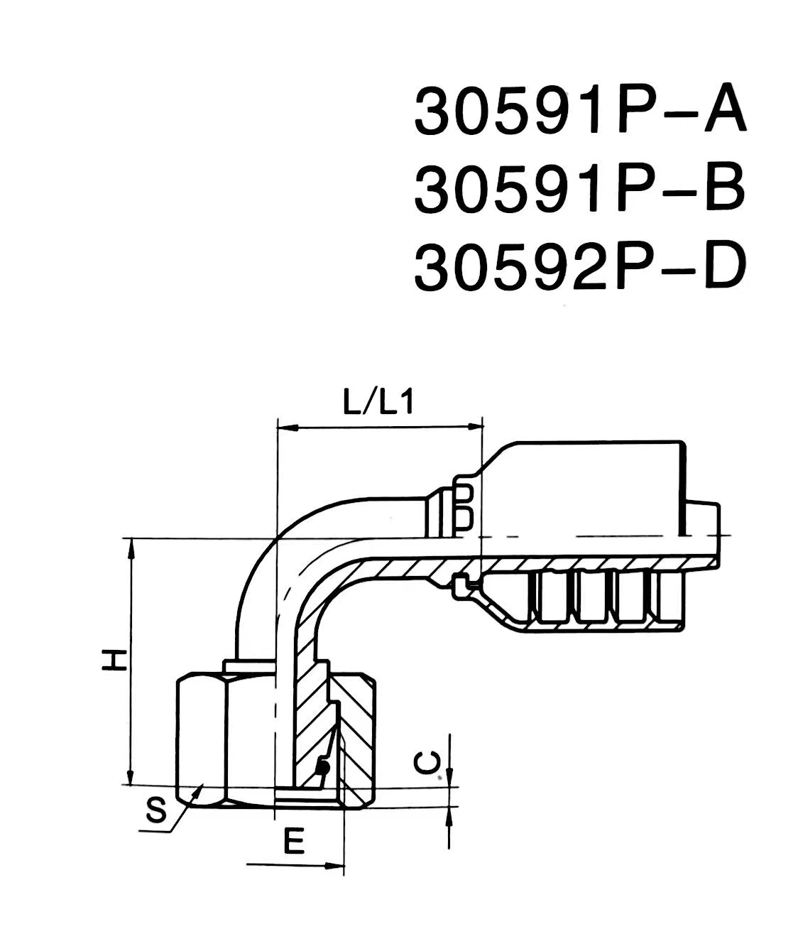 90°METRIC FEMALE 24° CONE O-RING L.T. PIECE FITTING