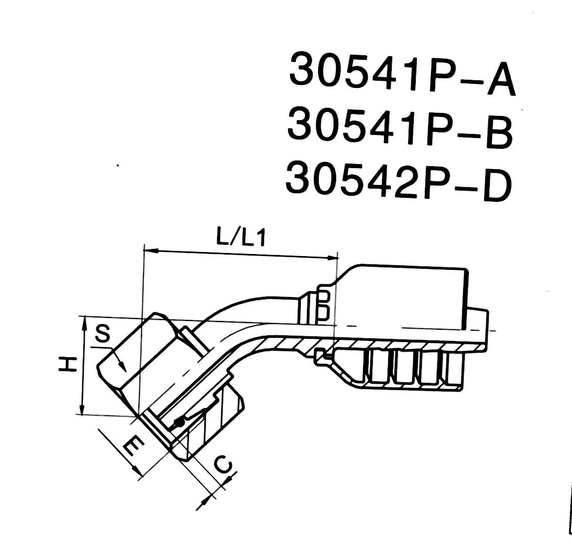 45°METRIC FEMALE 24° CONE O-RING L.T. PIECE FITTING