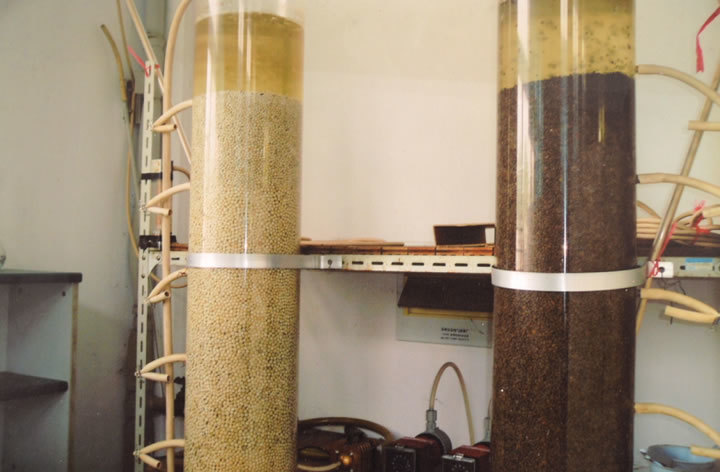 陶粒滤料在苏州大学环境学院试验