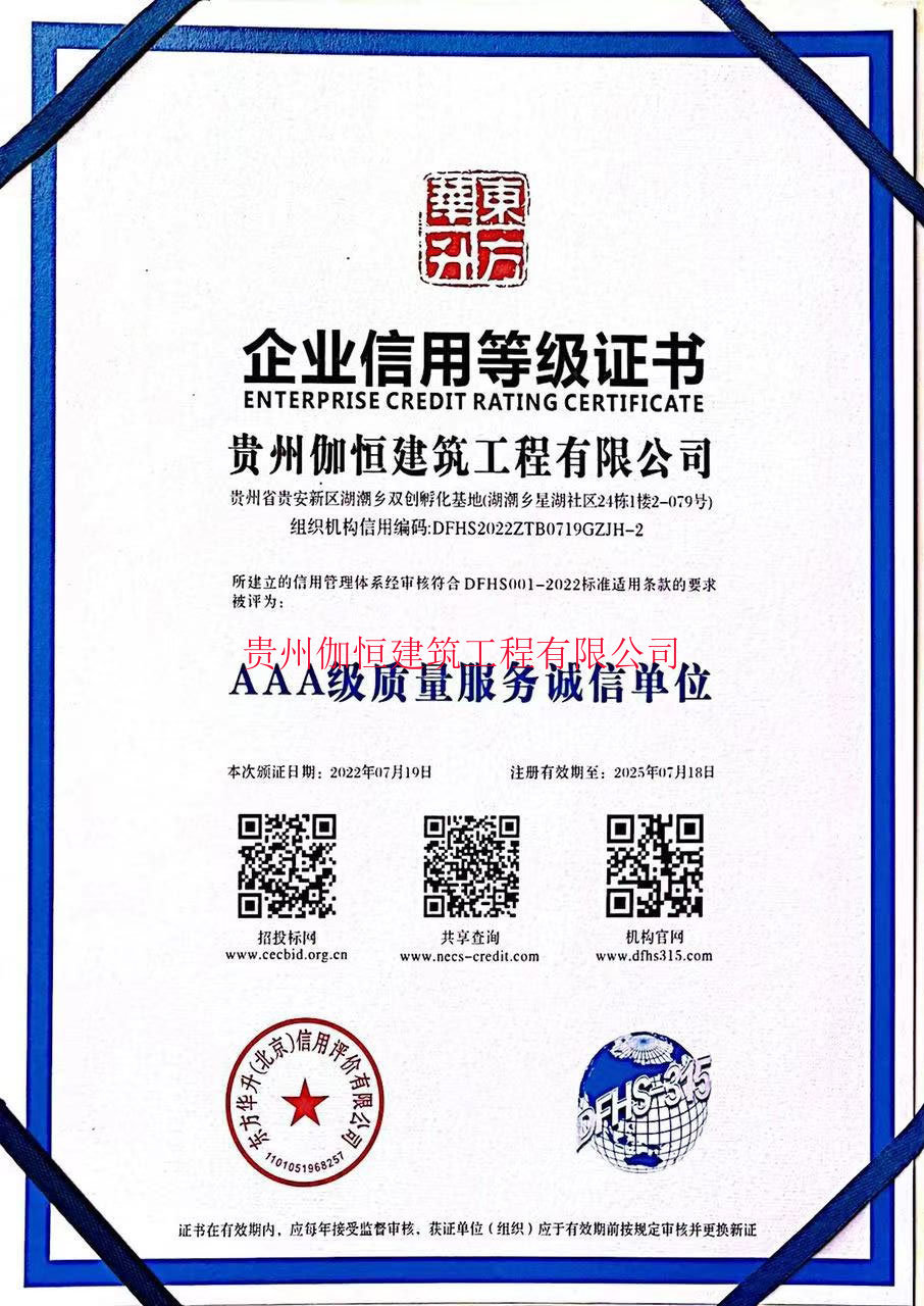 AAA級質(zhì)量服務(wù)誠信單位