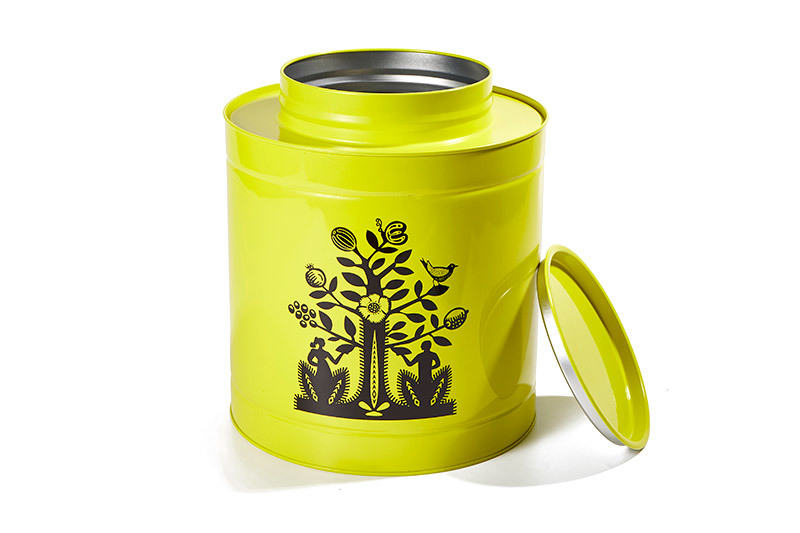 Tea tin box round tin box