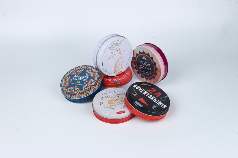 round metal tin container for cookies RB120