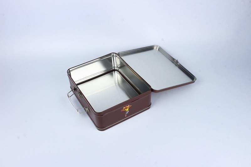 lunch tin box with plastic handle  LB523