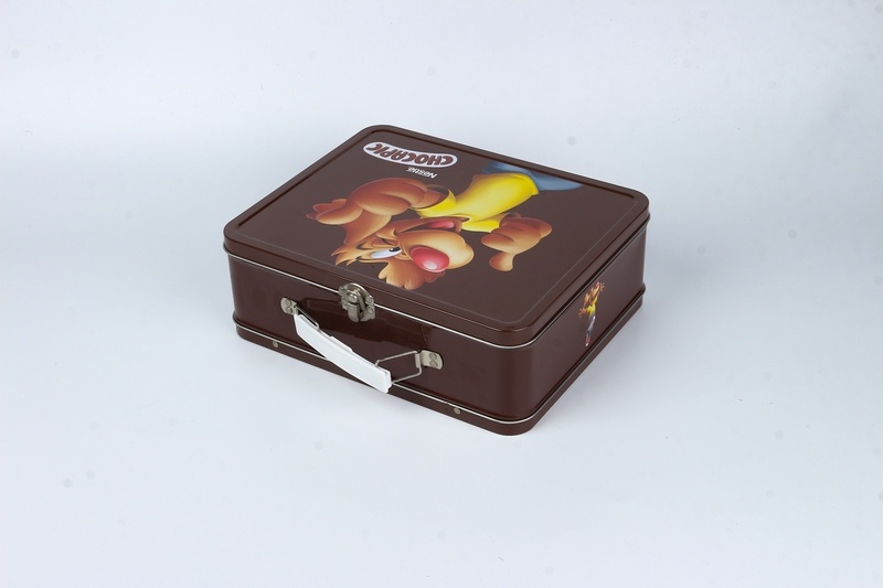 lunch tin box with plastic handle  LB523