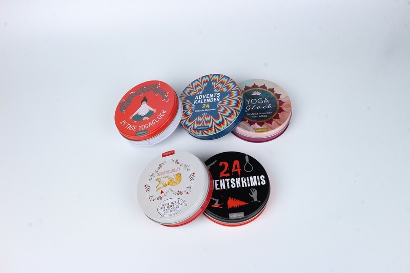 round metal tin container for cookies RB120