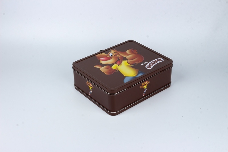 lunch tin box with plastic handle  LB523