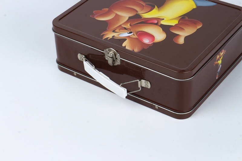 lunch tin box with plastic handle  LB523