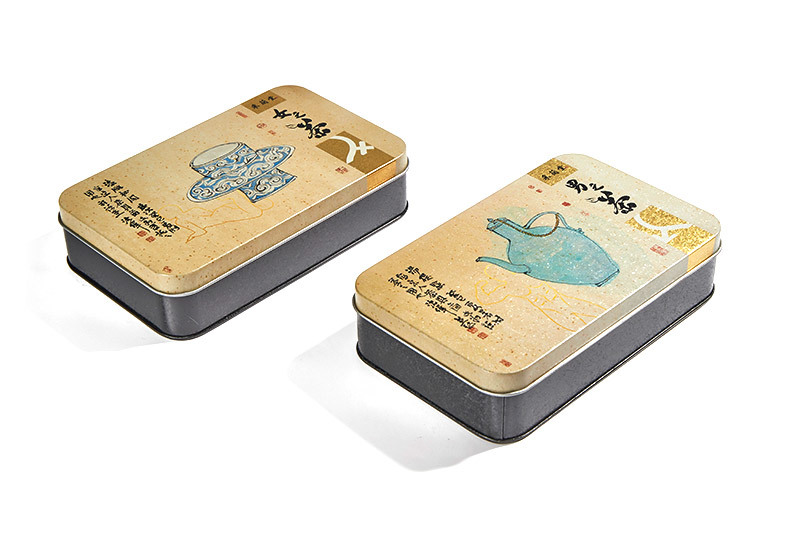 rectangle tea tin box