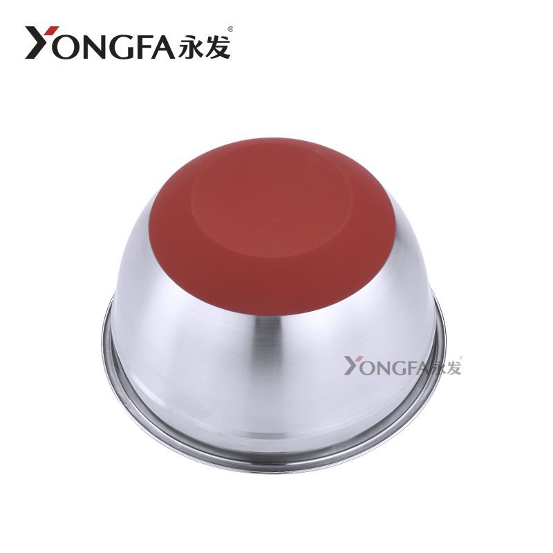 Silicone salad basin with red background