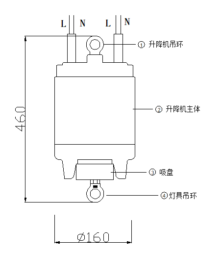 黑色单丝升降器