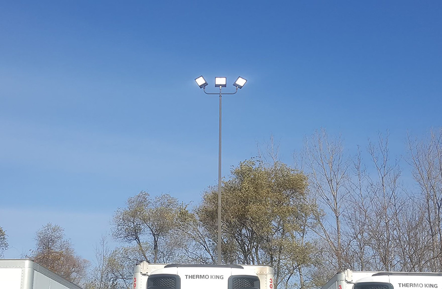 LED High Mast Lighting in Transport Center